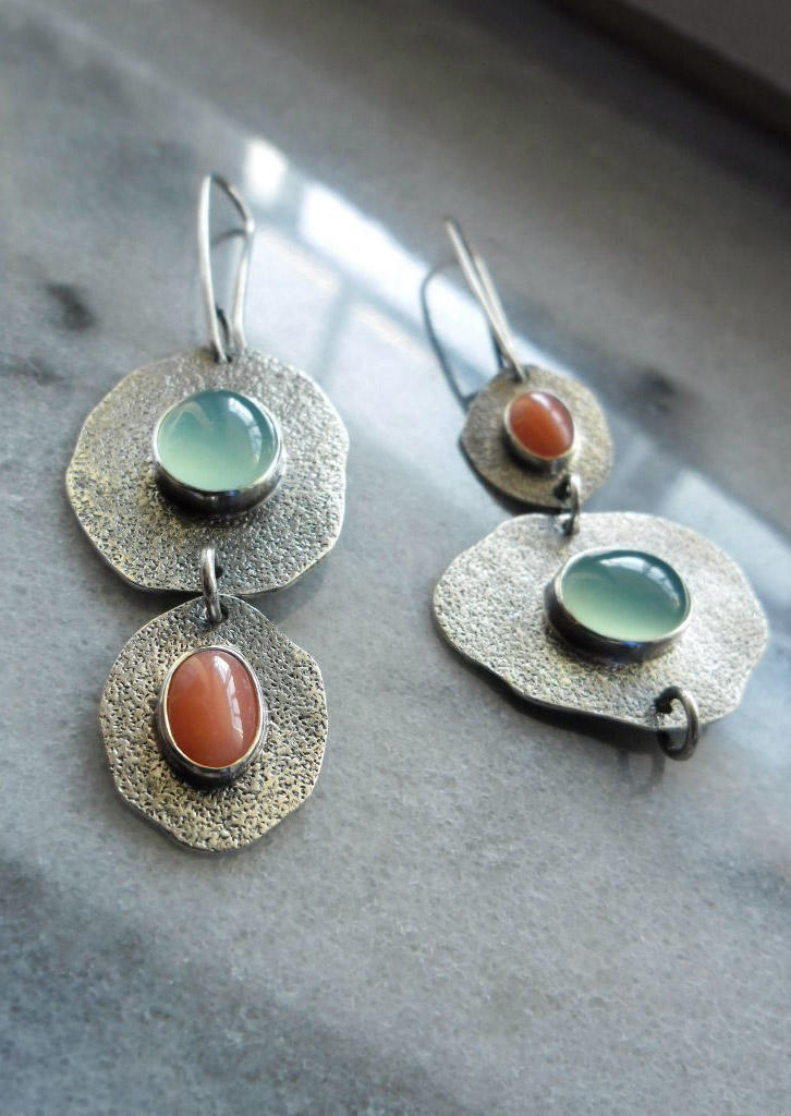

Bohemian Turquoise Asymmetric Alloy Earrings, Multicolor, SCM016844