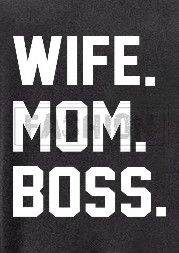 Wife Mom Boss O-Neck Tank - Dark Grey