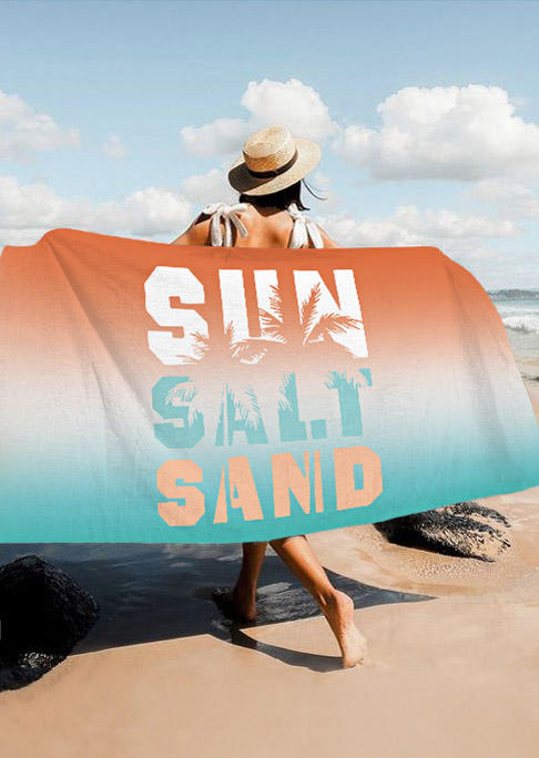 

Sun Salt Sand Gradient Coconut Tree Beach Blanket, Multicolor, SCM017069