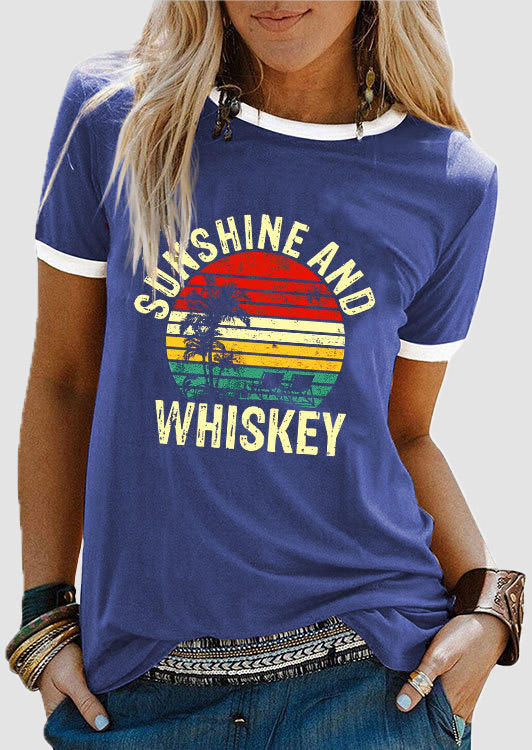 

Sunshine And Whiskey T-Shirt Tee - Blue, SCM016930