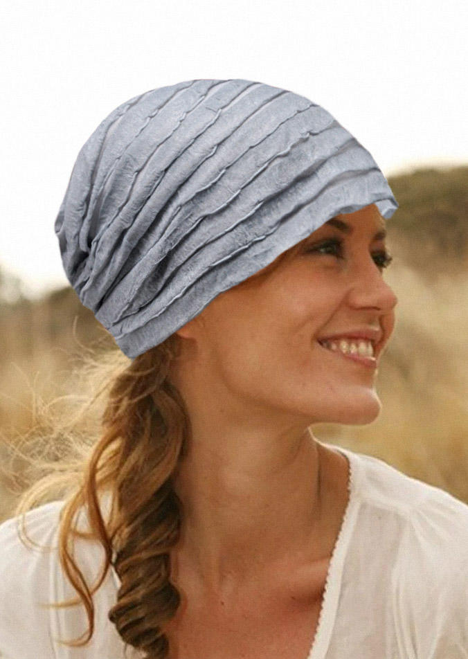 

Summer Sun Protection Ruffled Hat, Gray, SCM017100