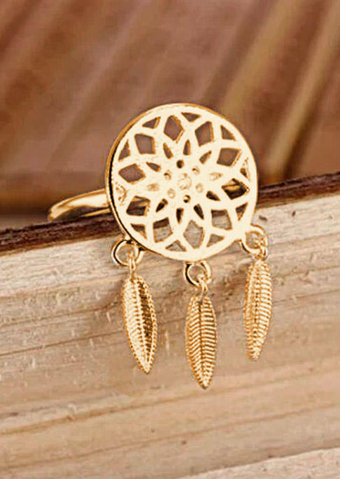 

Dreamcatcher Hollow Out Feather Adjustable Alloy Ring, Gold;silver, SCM017273