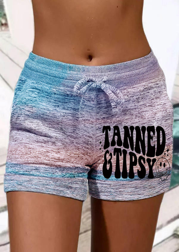 

Tanned & Tipsy Drawstring Pocket Shorts, Multicolor, SCM017040