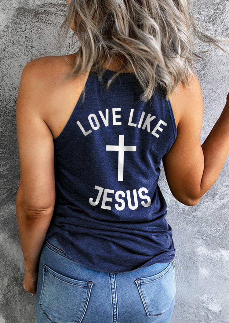 

Love Like Jesus Cross O-Neck Tank - Blue, SCM016868