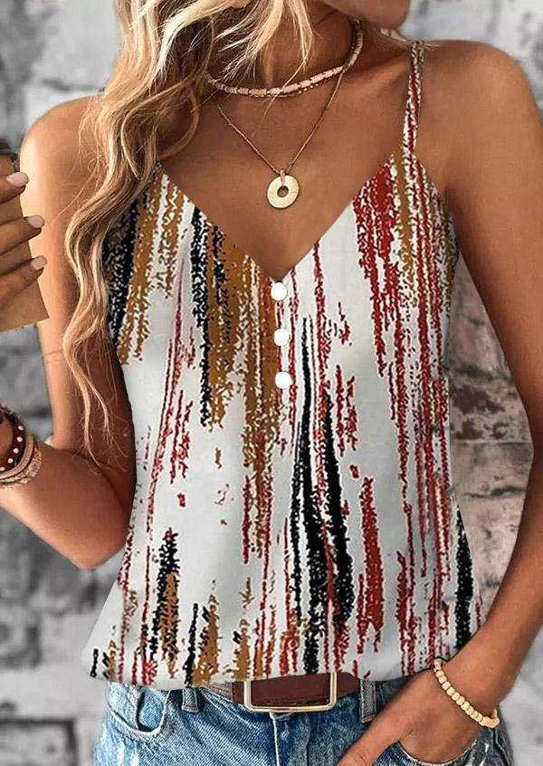 

Spaghetti Strap V-Neck Camisole, Multicolor, SCM017335