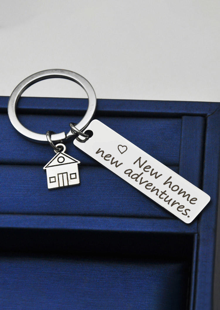 

New Home New Adventures Keychain, Silver, SCM017225
