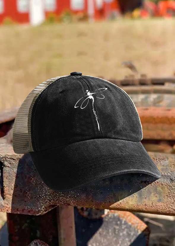 

bellelily Warrior Dragonfly Mesh Baseball Cap, Black, SCM017271