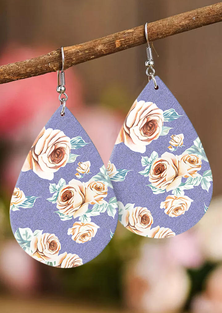 Floral Water Drop Earrings