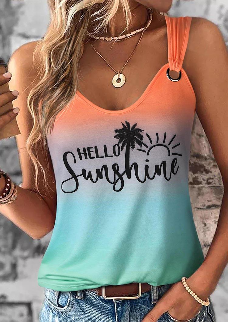 

Hello Sunshine Gradient Coconut Tree Tank, Multicolor, SCM017401