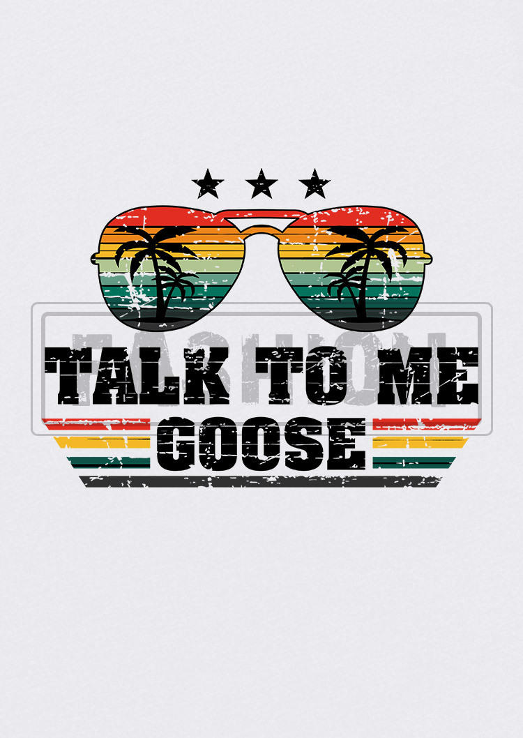 Talk To Me Goose Coconut Tree T-Shirt Tee - White