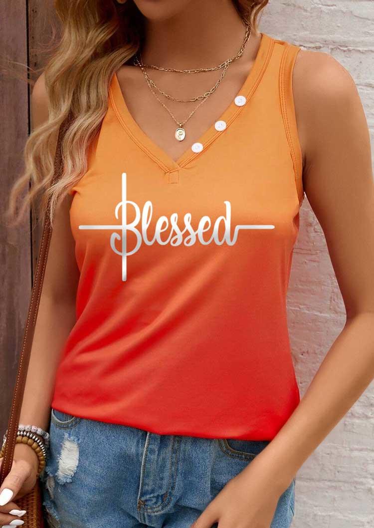 

Blessed Gradient Button Tank, Multicolor, SCM017518