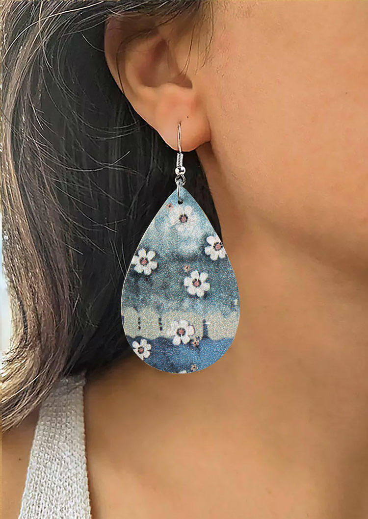 

Floral Water Drop Earrings, Multicolor, SCM017544