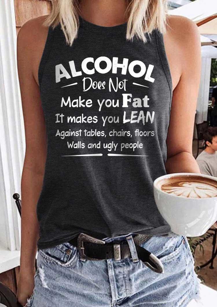 

Alcohol Does Not Make You Fat Tank - Dark Grey, Gray, SCM017662