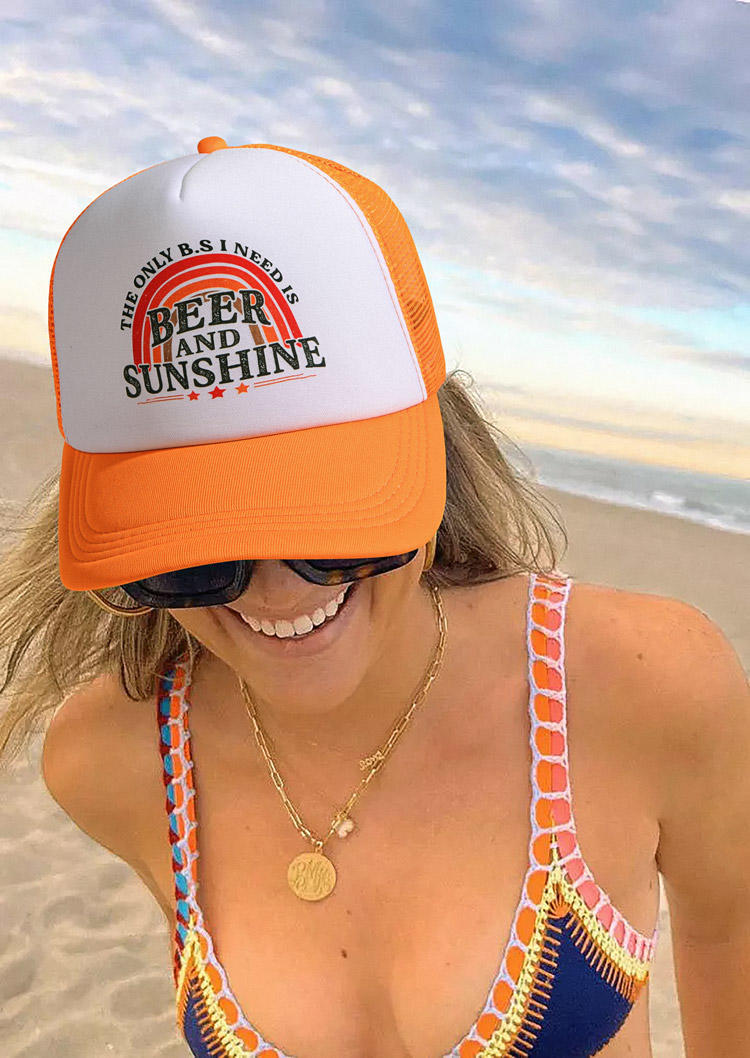 

The Only B.S I Need Is Beer And Sunshine Baseball Cap, Orange, SCM016898