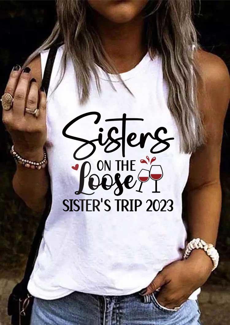 

Sisters On The Loose Sister's Trip 2023 Tank - White, SCM017768