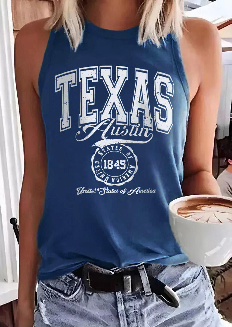 

Texas Austin United States of America Racerback Tank - Blue, SCM017784