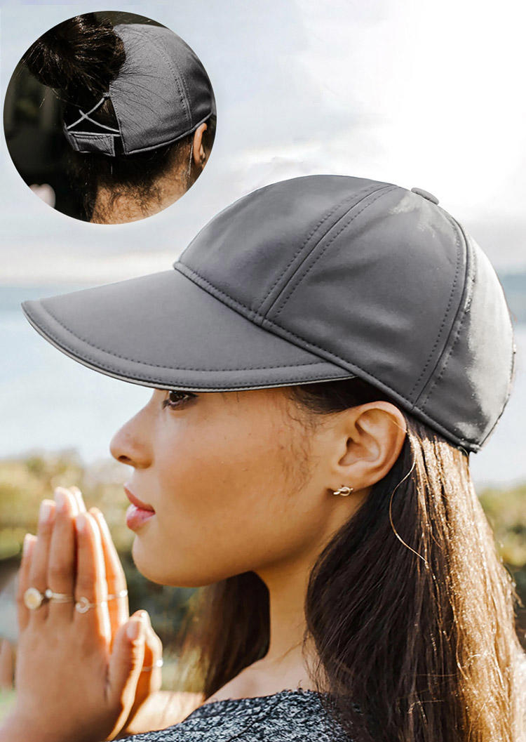 

Quick Drying Hollow Out Baseball Cap, Gray, SCM017404