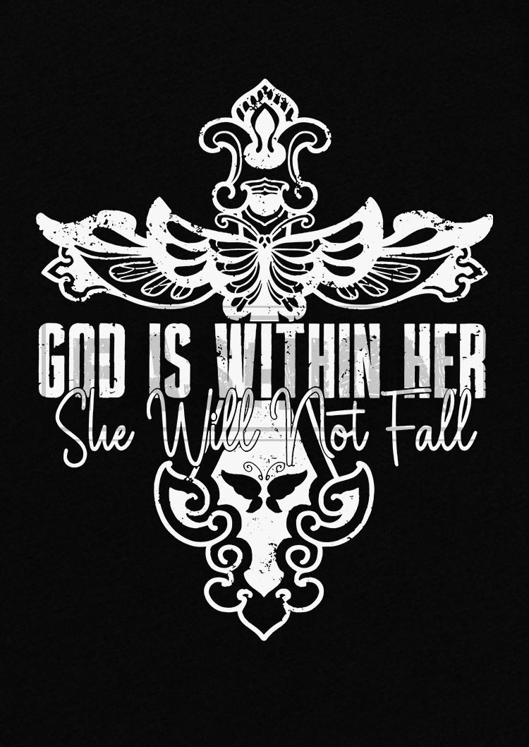 God Is Within Her Cross Tank - Black