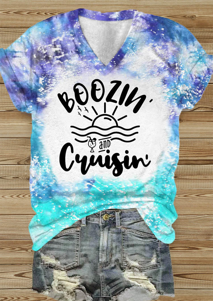 

Boozin' And Cruisin' Tie Dye T-Shirt Tee, Multicolor, SCM017659