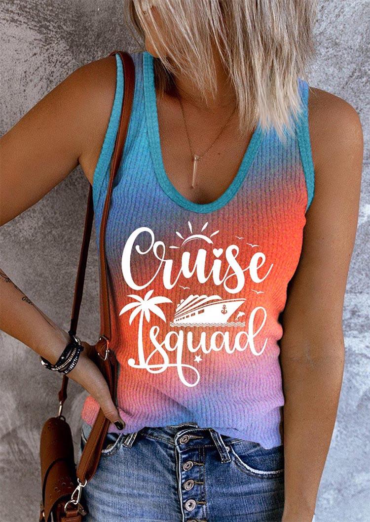 

Cruise Squad Coconut Tree Gradient Tank, Multicolor, SCM017903