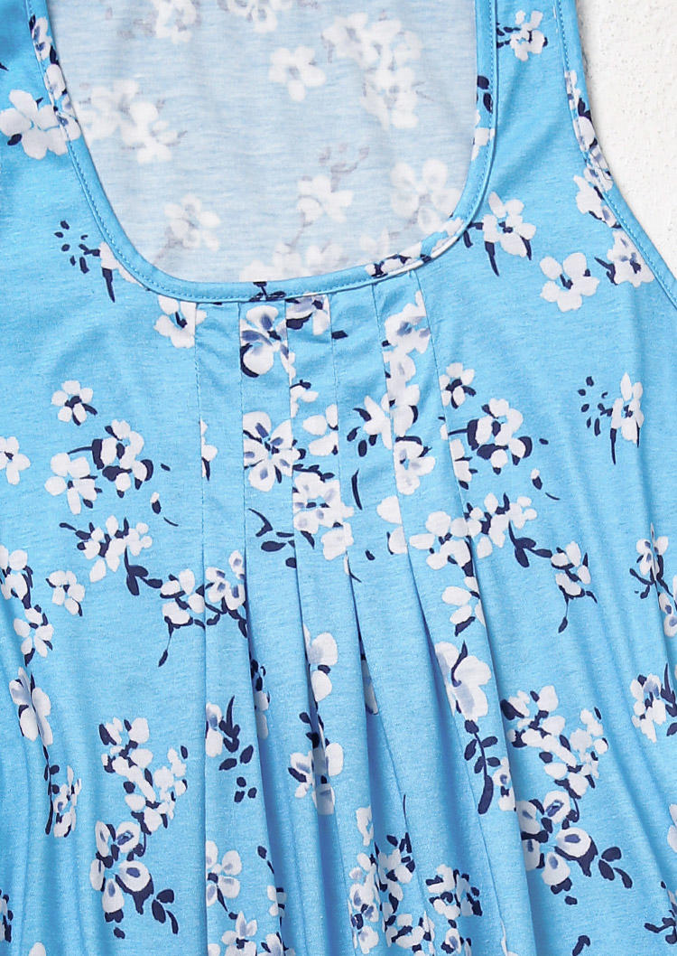 Floral Ruffled Sleeveless Mini Dress
