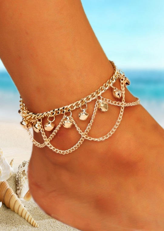 Hollow Out Bell Alloy Chain Anklet