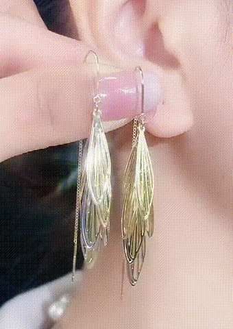 

Dragonfly Wings Tassel Dreamy Earrings, Gold, SCM017602
