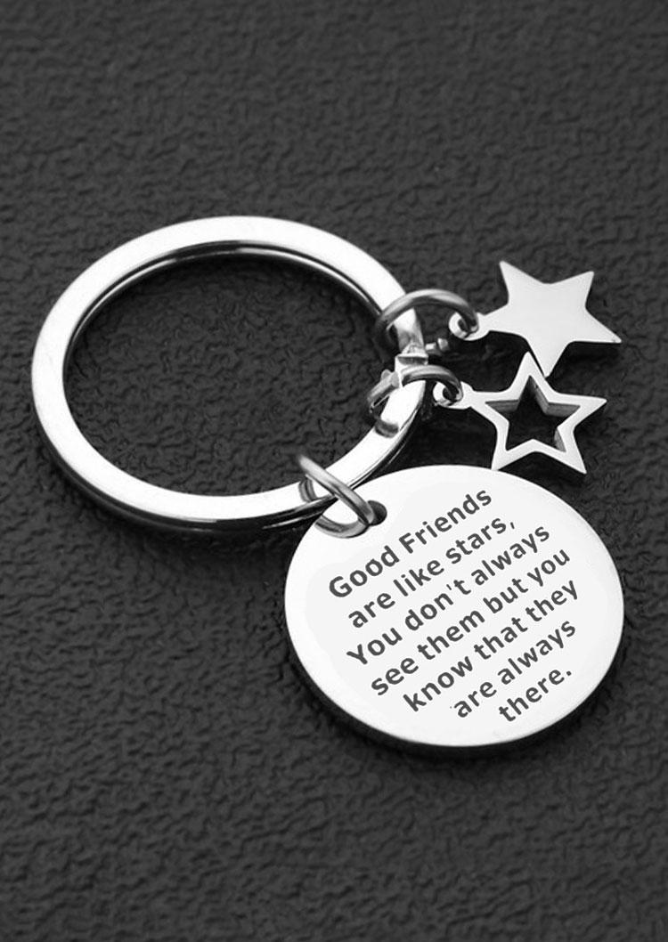 

Good Friends Are Like Stars Keychain, Silver, SCM017731