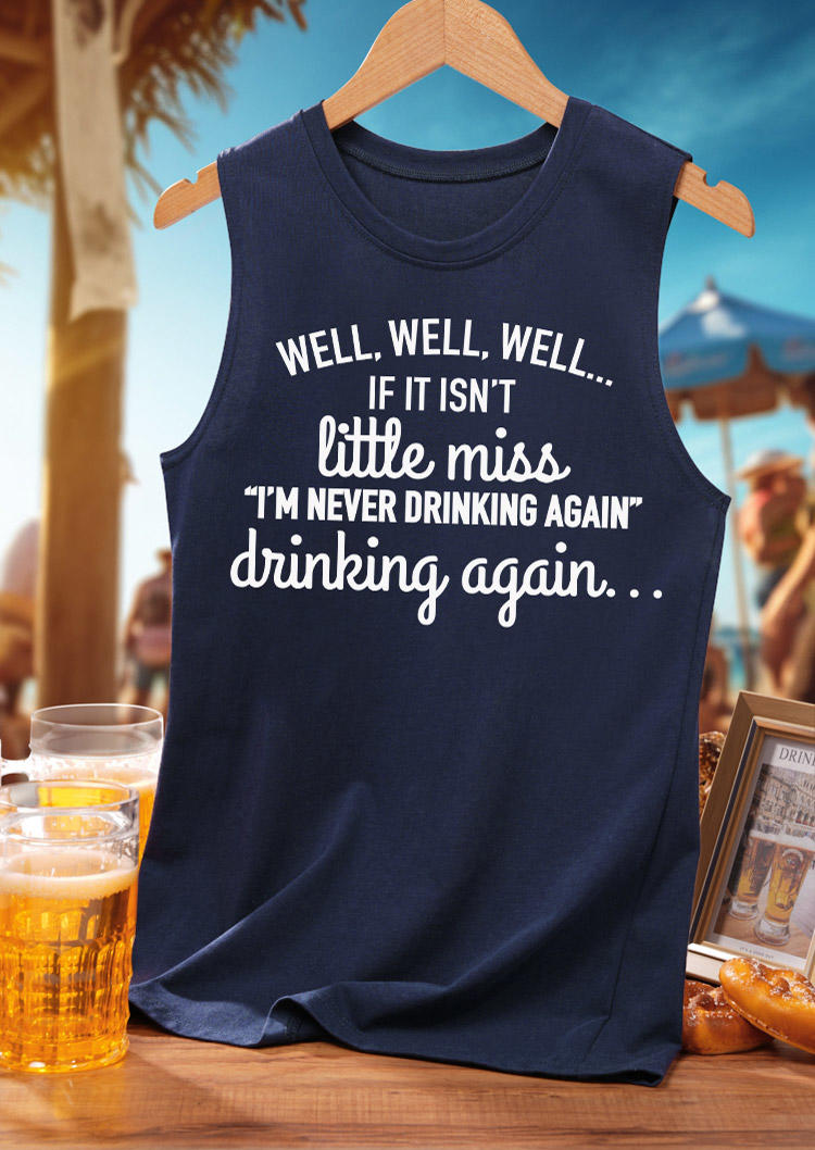 

I'm Never Drinking Again Tank - Navy Blue, SCM017893