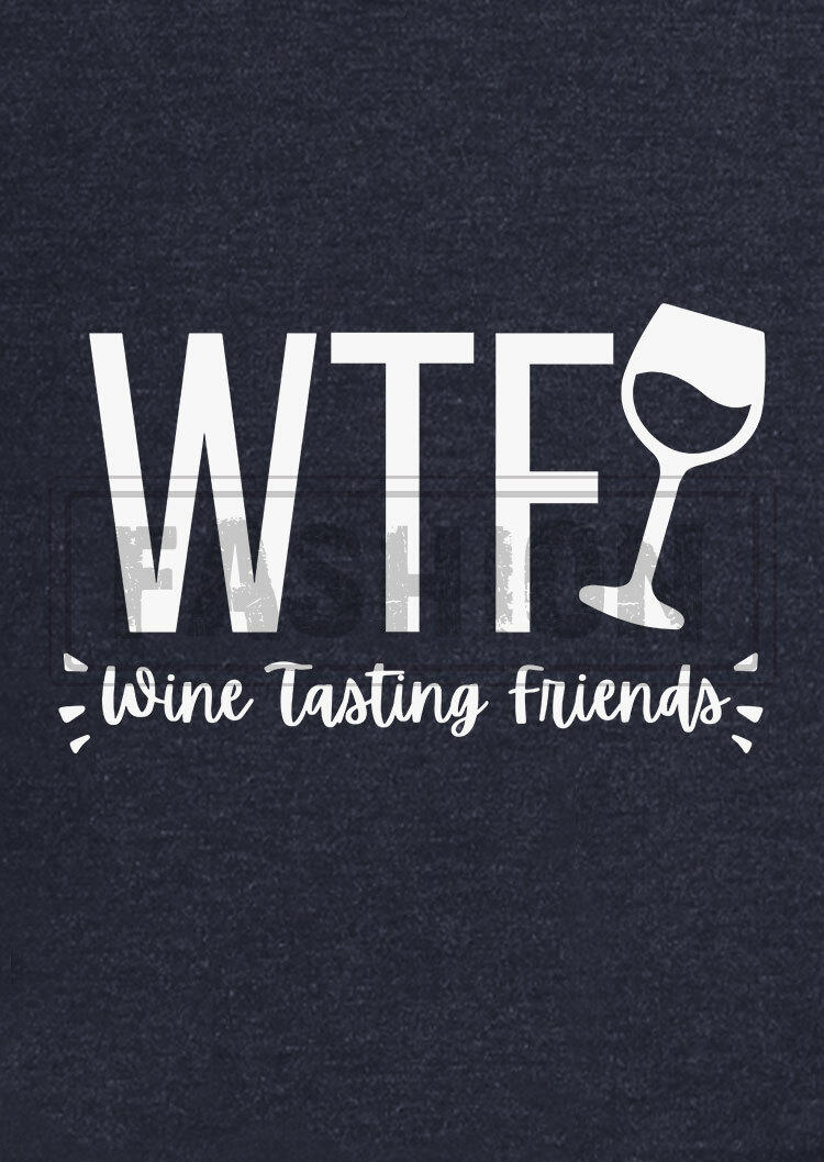WTF Wine Tasting Friends Drink Tank - Navy Blue