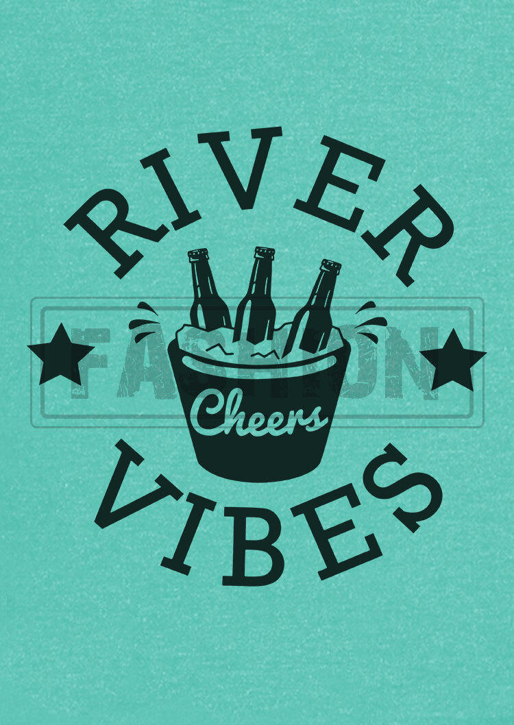 River Vibes Cheers Star Tank - Cyan
