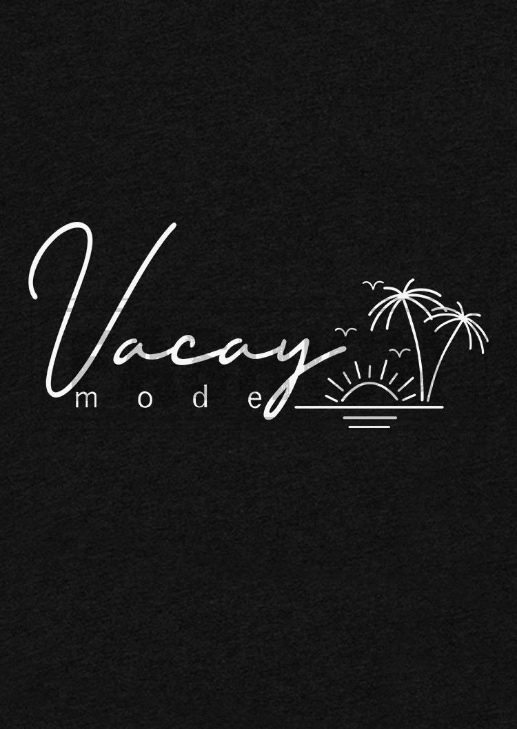 Vacay Mode Coconut Tree Racerback Tank - Black