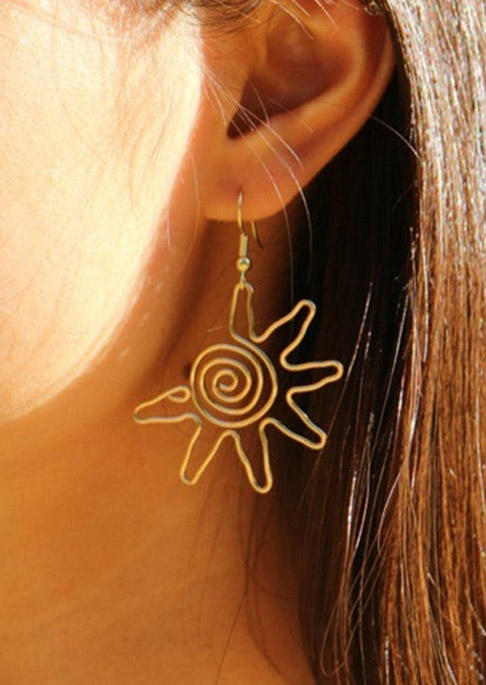 

Sun Bohemian Alloy Hook Earrings, Gold, SCM017858