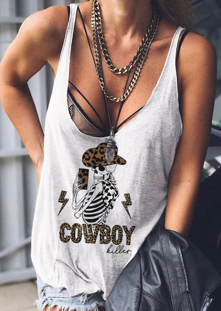 

Cowboy Killer Leopard Skeleton Tank - Light Grey, Gray, SCM018039