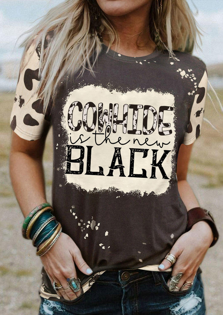 

Cowhide Is The New Black T-Shirt Tee - Brown, SCM018047