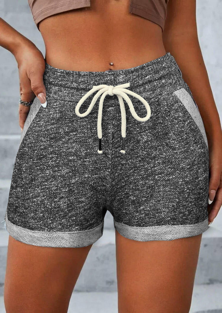 

Pocket Drawstring Shorts - Dark Grey, Gray, SCM018050
