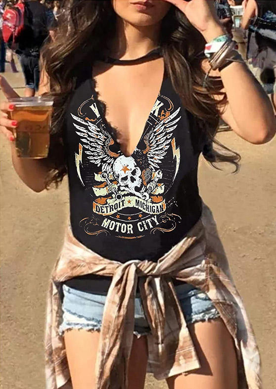 

Kid Rock Skull Eagle Keyhole Neck Tank - Black, SCM017697