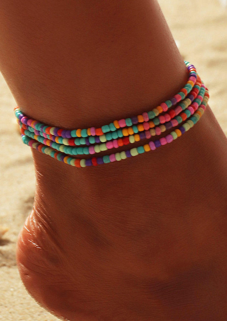 

Random Colorful Seed Beading Anklet, Multicolor, SCM018187