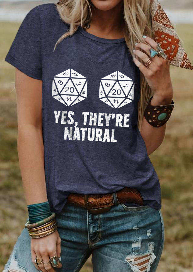 

Yes They're Natural T-Shirt Tee - Navy Blue, SCM018232