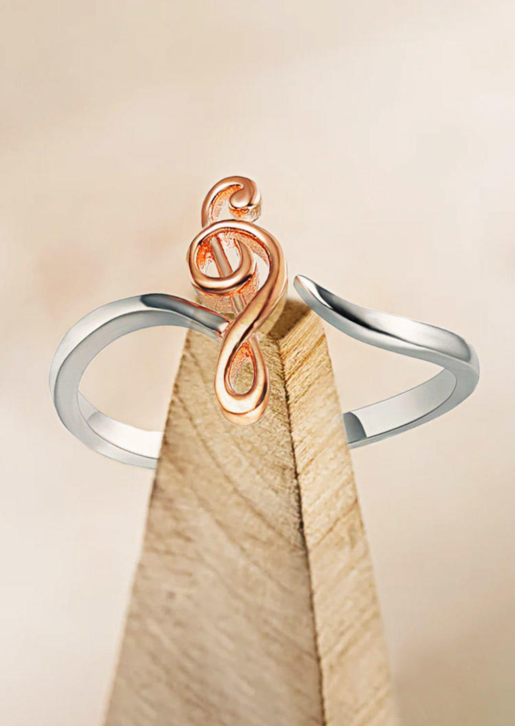 

Music Symbol Adjustable Alloy Ring, Gold, SCM017729