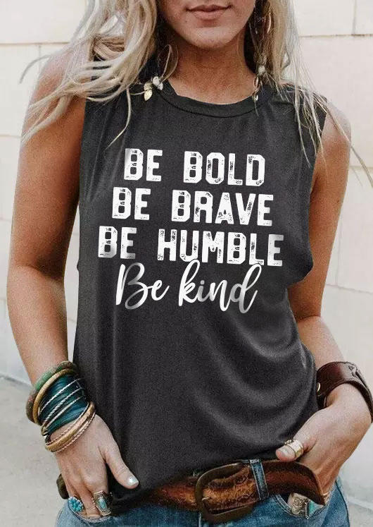 

Be Bold Be Brave Be Humble Be Kind Tank - Dark Grey, Gray, SCM018321