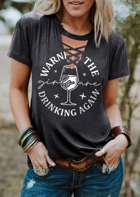 

The Girls Are Drinking Again T-Shirt Tee - Dark Grey, Gray, SCM018218