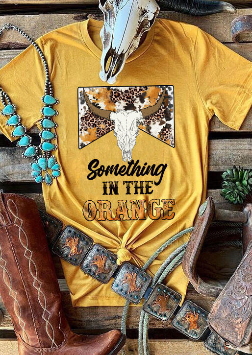 

Something In The Orange Leopard T-Shirt Tee - Yellow, SCM018372
