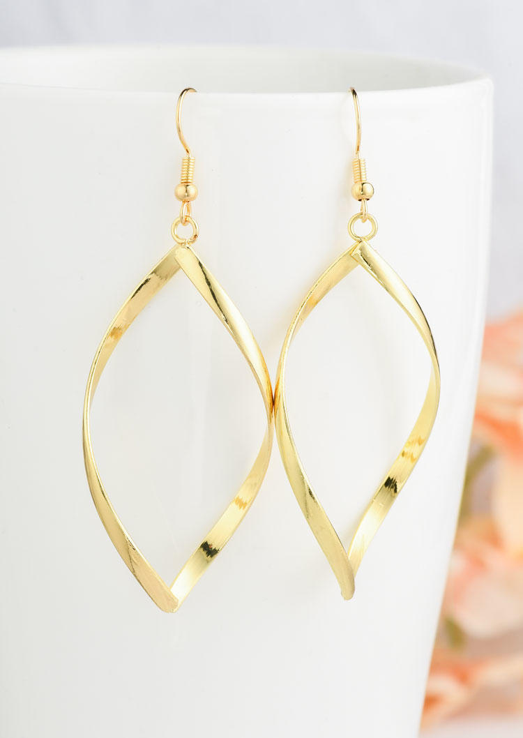 

Geometric Alloy Hook Earrings, Gold, SCM018469