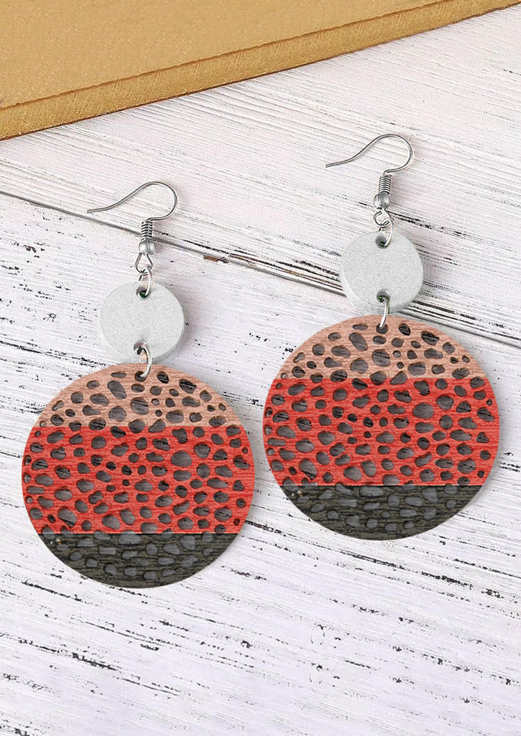 

Color Block Hollow Out Hook Earrings, Multicolor, SCM018467