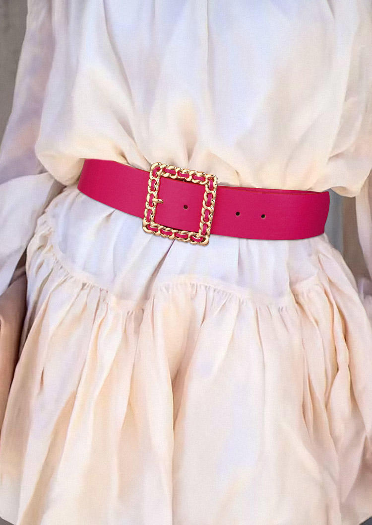 

PU Leather Elegant Concise Belt, Red, SCM018527