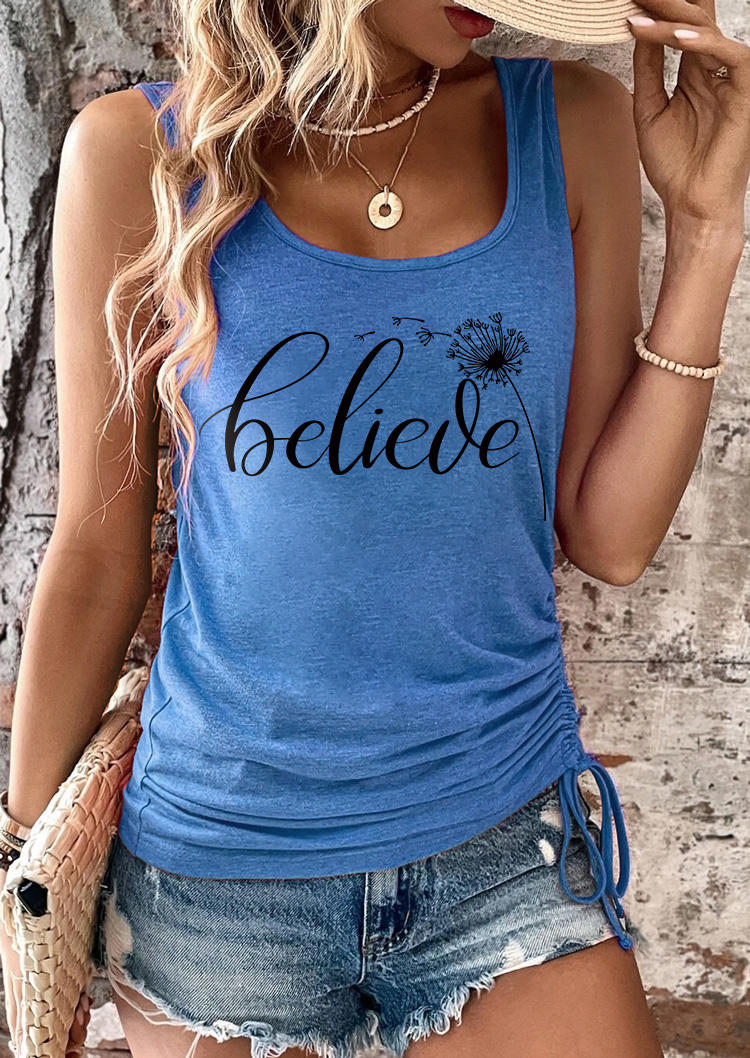 

Believe Dandelion Drawstring Tank - Blue, SCM018576
