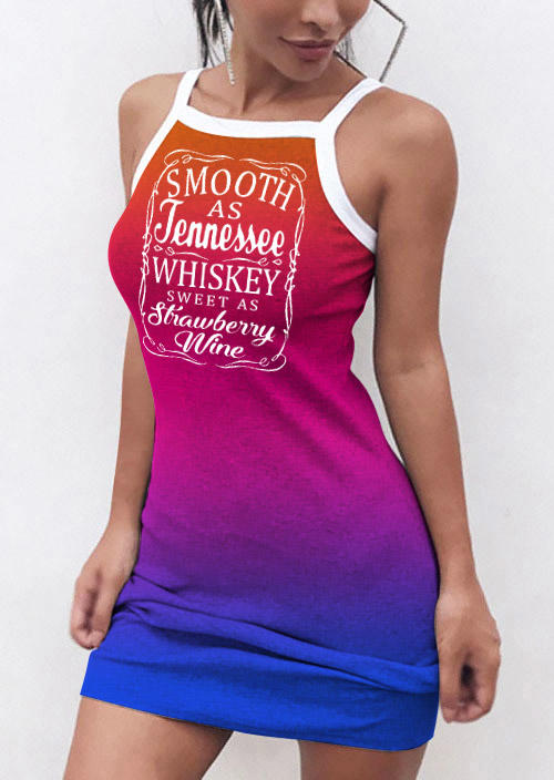 

Smooth As Tennessee Whiskey Sweet As Strawberry Wine Gradient Mini Dress, Multicolor, SCM018441