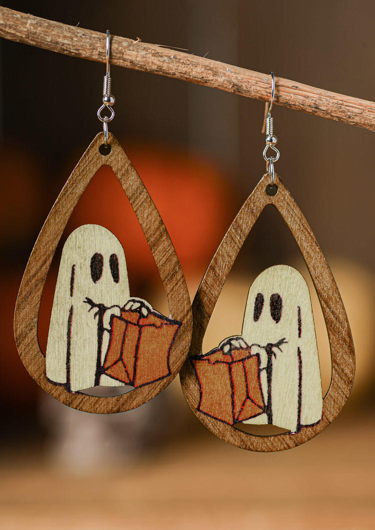

Halloween Ghost Hollow Out Water Drop Earrings, Multicolor, SCM018710