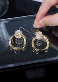 

Rhinestone Layered Hook Alloy Earrings, Gold, SCM018534
